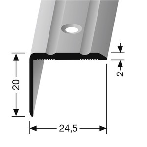VINKEL SKINNE 20X24,5MM 235MAT