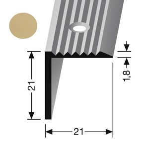 VINKEL SKIN.21X21MM MESSING526