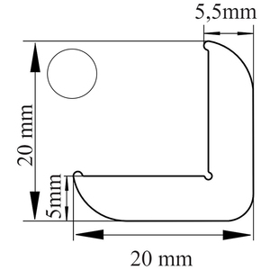 PRIMOCEL HJØRNELISTE 20X20 HV