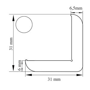 PRIMO HJØRNELISTE 30X30 HVID