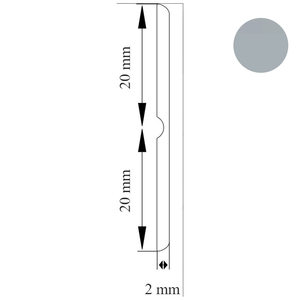 VINKELLISTE  AP-20/20 GRÅ